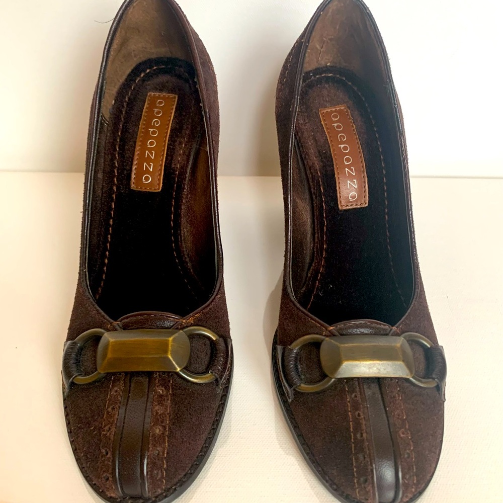 Apepazzo Brown Suede Wedges size 7